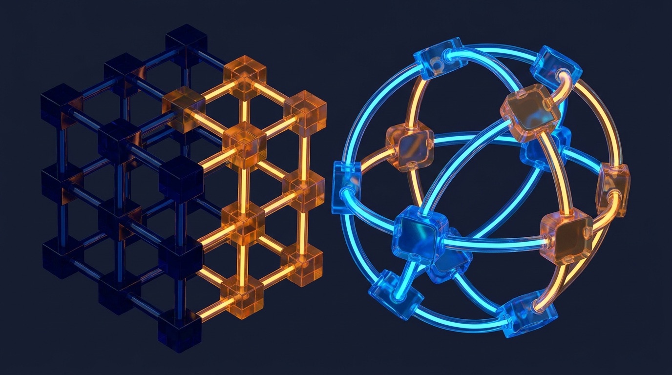 Two contrasting geometric backend systems side by side